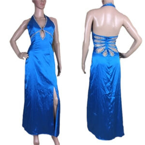CACHÉ Blue Rhinestone Evening Dress Size XS